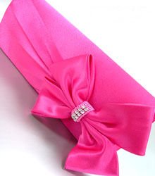 Pink Satin Crystals Evening Bag Handbag