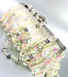 Winter White Sequins Cha Cha Bag Handbag