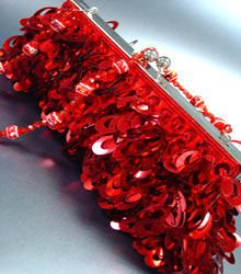 Red Confetti Sequins Cha Cha Bag Handbag 14008698