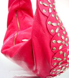 Hot Pink Rivets Shoulder Bag Handbag 14009298