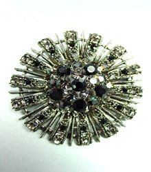 Black Swarovski Crystals Brooch Pin 1BP49971