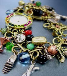 Multi Beads Antique Charms Bracelet Watch 1WB235008