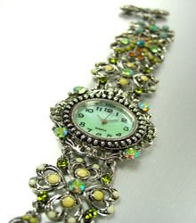 Green Crystals Antique Victorian Watch Replica 1W353259