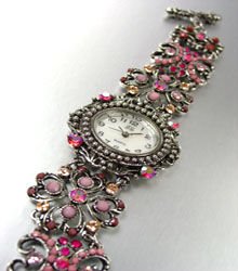 Pink Crystals Antique Victorian Watch Replica 1W353259