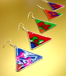 Dozen Colorful Triangle Disks Earrings 1DE400110