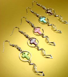 Dozen Color Cross Shell Dangle Earrings 1DE400877