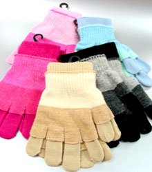 Dozen Assorted Angora Acrylic Gloves 1ETB8220
