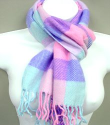 Colorful Dozen Plaid Print Faux Wool Scarf