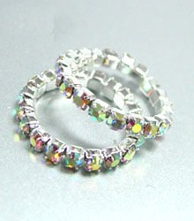 Dozen Clear AB Crystals Toe Rings 1TR35120