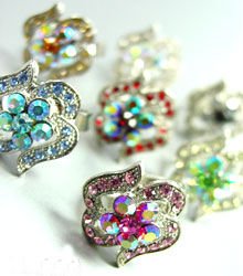 Dozen Color Crystals Fashion Ring 100FR18390
