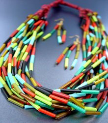 Multi Color Ethnic Beads Necklace Set