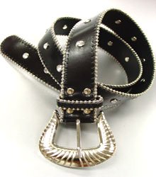 Black Crystals Studded Fashion Belt
