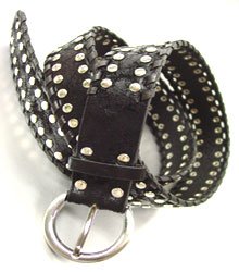 Black Silver Studded Buckle Belt