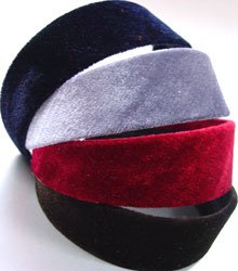 Dozen Assorted Color Velvet Head Bands