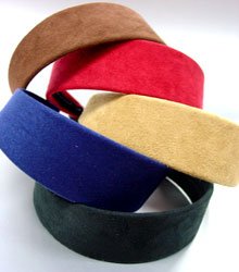 Dozen Assorted Suede Feel Head Bands