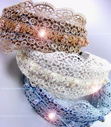 Dozen Lace Crystals Pearls Head Bands