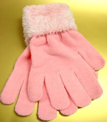 Pink Chenille Fashion Glove
