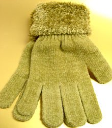 Khaki Chenille Fashion Glove