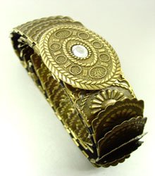 Antique Gold Stretch Scale Fashion Belt