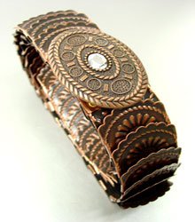 Antique Copper Stretch Scale Fashion Belt