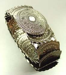 Antique Silver Stretch Scale Fashion Belt