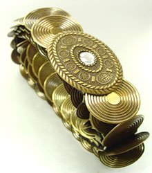 Antique Gold Stretch Scale Fashion Belt