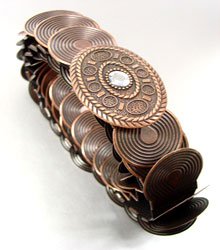 Antique Copper Stretch Scale Fashion Belt