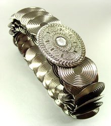 Antique Silver Stretch Scale Fashion Belt