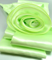 Green Satin Scarf Belt Flower Wrap