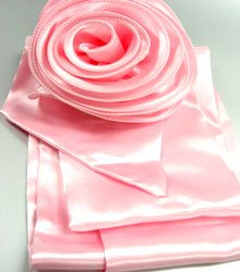 Light Pink Satin Scarf Belt Brooch Wrap