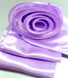 Lavender Satin Scarf Belt Flower Wrap