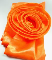 Orange Satin Scarf Belt Flower Wrap