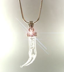 Clear Crystals Italian Horn Necklace