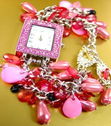 Pink Pearls Beads Shells Cha Cha Watch