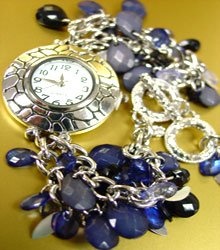 Blue Lucite Crystals Cha Cha Watch