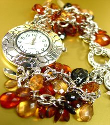 Brown Lucite Crystals Cha Cha Watch