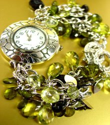 Green Lucite Crystals Cha Cha Watch