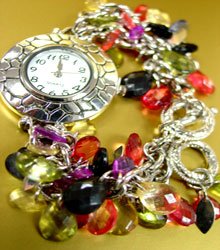 Multi Lucite Crystals Cha Cha Watch