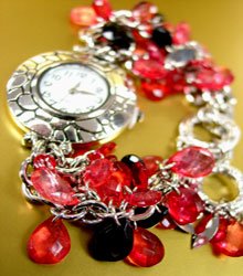 Pink Lucite Crystals Cha Cha Watch