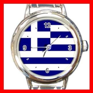 Greek Flag Hobby Italian Charm Wrist Watch 005