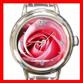 Pink Rose Flower Italian Charm Wrist Watch 075