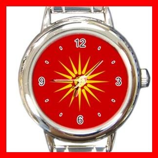 Old Macedonian Flag Italian Charm Wrist Watch 076