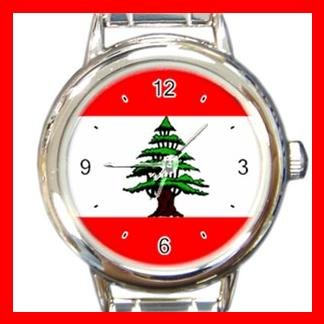 Lebanese Flag Italian Charm Wrist Watch 078