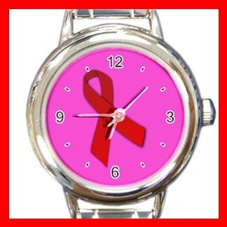 Red Ribbon Italian Charm Wrist Watch 087
