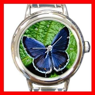 Blue Butterfly Italian Charm Wrist Watch 133
