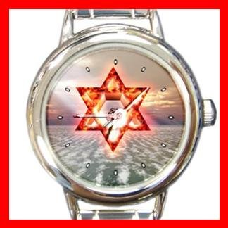 Star of David Round Italian Charm Wrist Watch 152