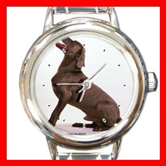 Weimaraner Dog Round Italian Charm Wrist Watch 153