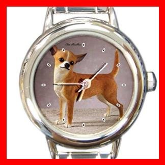 Chihuahua Dog Round Italian Charm Wrist Watch 154