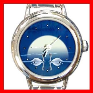 Gallery Swans Round Italian Charm Wrist Watch 159