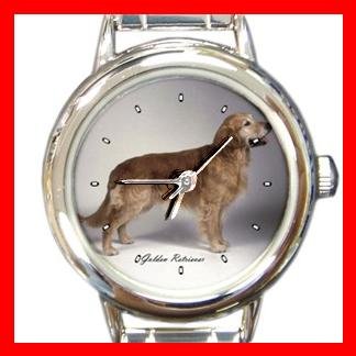 Golden Retriever Dog Round Italian Charm Wrist Watch 162
